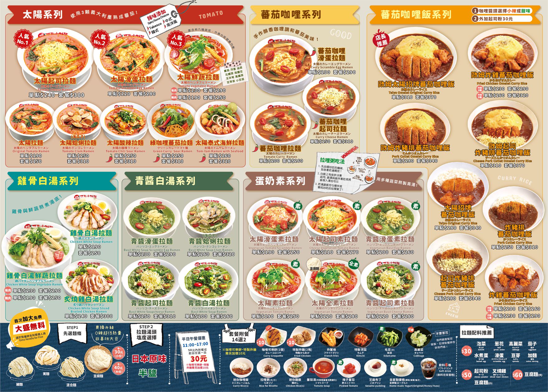 台南中西區美食 新光三越B2美食街「太陽蕃茄拉麵」，主打以蕃茄為基底的太陽拉麵系列，以及四種特別麵條，拉麵還可以首次加大免費！
